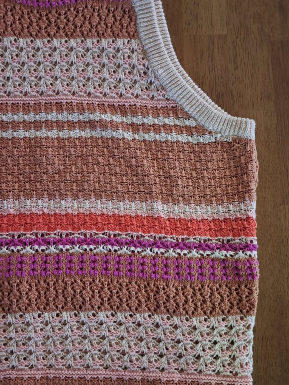 Heartloom The Kenzie Tank Small Crochet, knit Boho, fisherman Cotton Sleeveless - Picture 5 of 9
